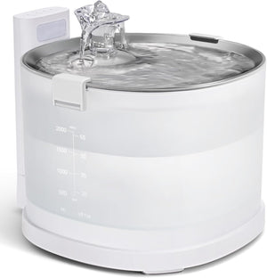 Pumpless Cat Water Elfin Fountain, Wireless Pet Fountain Battery Operated, 2L/67oz E1+ Automatic Water Dispenser Cats & Dogs