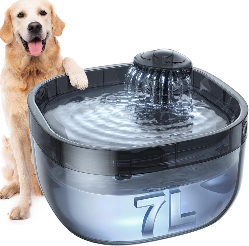 7L/1.8Gal Dog Water Fountain for Large Dog,Dog Water Bowl Dispenser Pet Water Fountain, Water Dispenser for Dogs with Ultra Quiet Pump