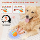 Interactive Dog Toys, Random Path Electric Automatic Moving and Rolling Dogs Toy with Rope for Small Medium Large Dogs, Motion-Activated Dog Stimulation