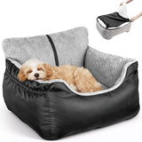 Dog Car Seat for Small Dogs, Soft Pet Car Travel Home Bed Under 25 lbs, Fully Detachable and Washable Cat Booster Carseats with Storage Pockets