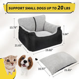 Dog Car Seat for Small Dogs, Soft Pet Car Travel Home Bed Under 25 lbs, Fully Detachable and Washable Cat Booster Carseats with Storage Pockets